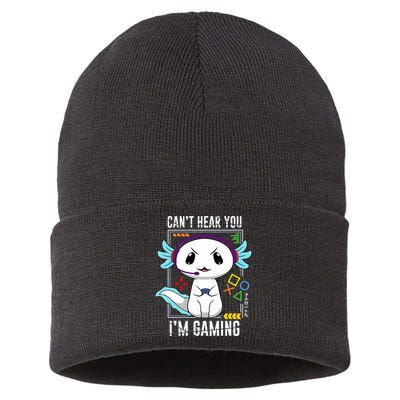 Axolotl Gaming Salamander As Gamer Sustainable Knit Beanie