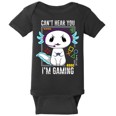 Axolotl Gaming Salamander As Gamer Baby Bodysuit