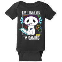 Axolotl Gaming Salamander As Gamer Baby Bodysuit