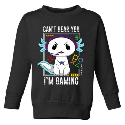 Axolotl Gaming Salamander As Gamer Toddler Sweatshirt