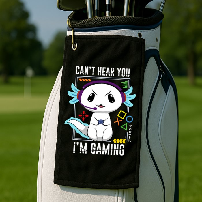 Axolotl Gaming Salamander As Gamer Golf Towel