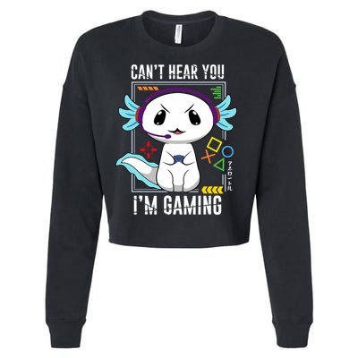 Axolotl Gaming Salamander As Gamer Cropped Pullover Crew