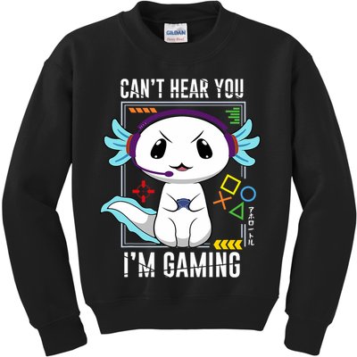Axolotl Gaming Salamander As Gamer Kids Sweatshirt