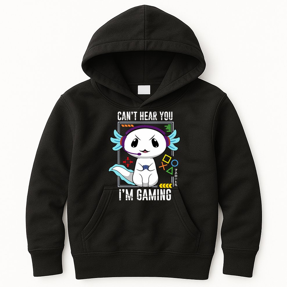 Axolotl Gaming Salamander As Gamer Kids Hoodie