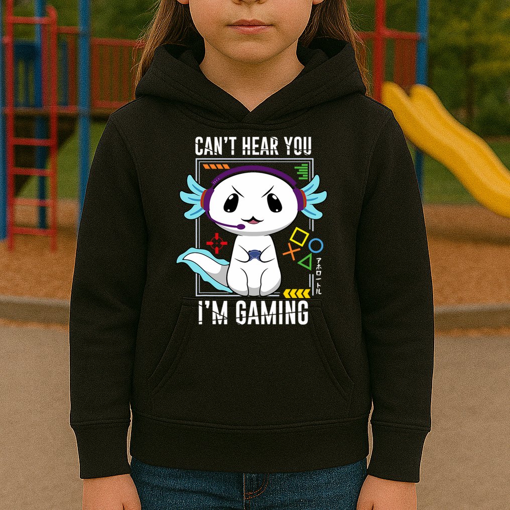 Axolotl Gaming Salamander As Gamer Kids Hoodie