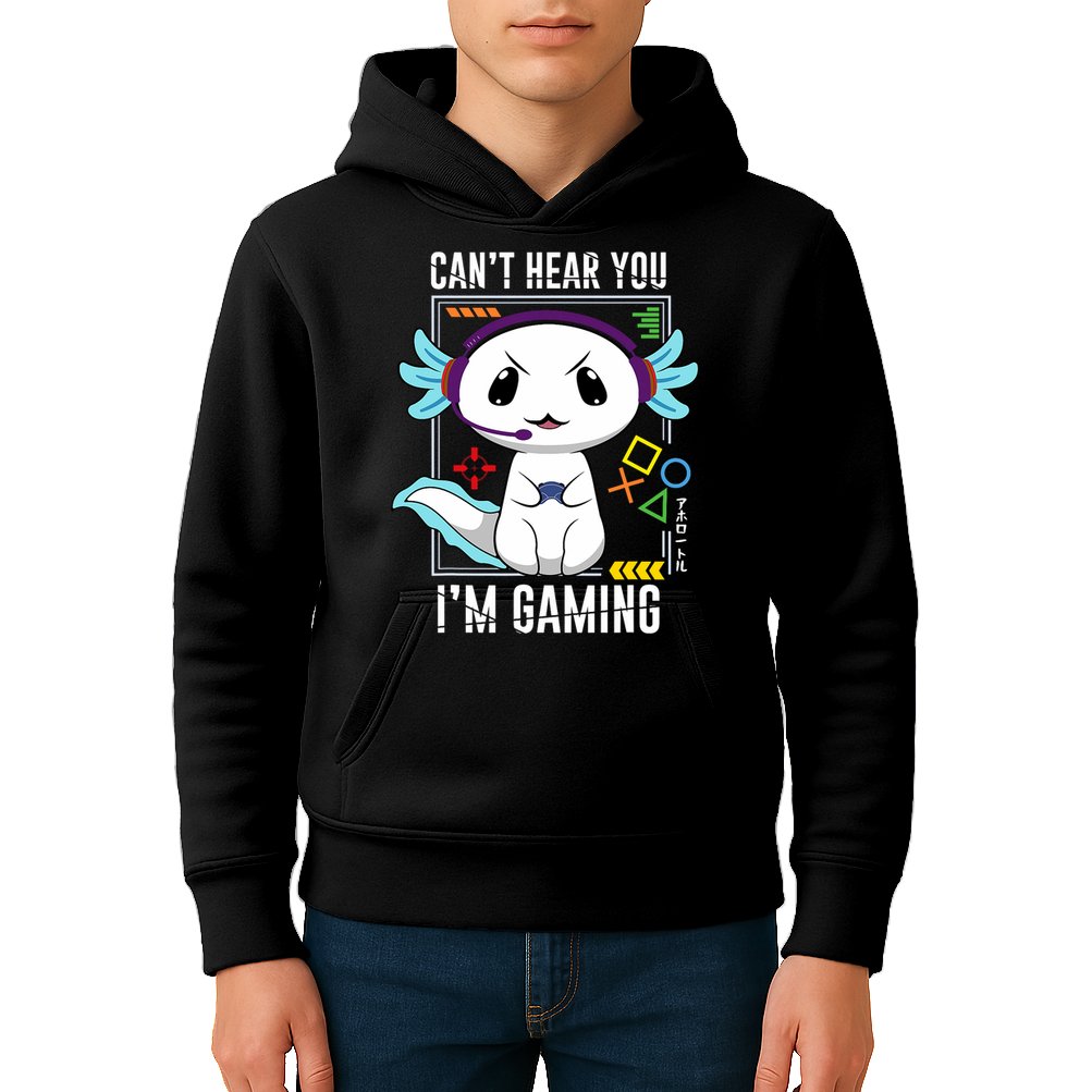 Axolotl Gaming Salamander As Gamer Kids Hoodie