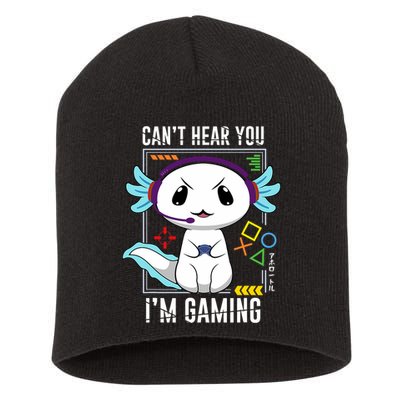 Axolotl Gaming Salamander As Gamer Short Acrylic Beanie