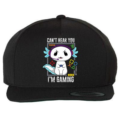Axolotl Gaming Salamander As Gamer Wool Snapback Cap