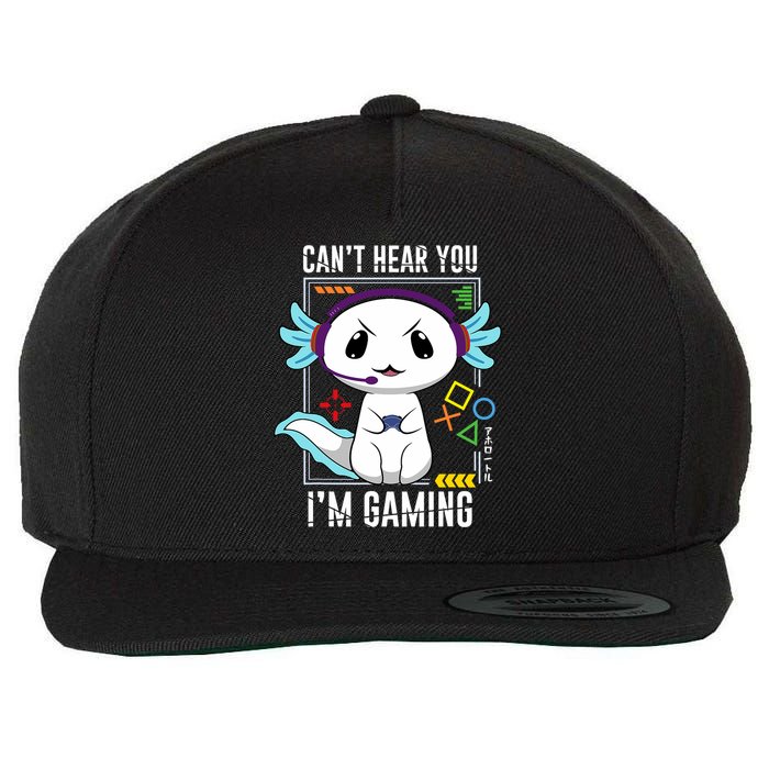 Axolotl Gaming Salamander As Gamer Wool Snapback Cap