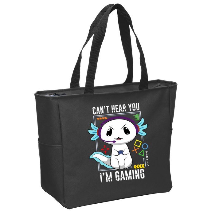 Axolotl Gaming Salamander As Gamer Zip Tote Bag
