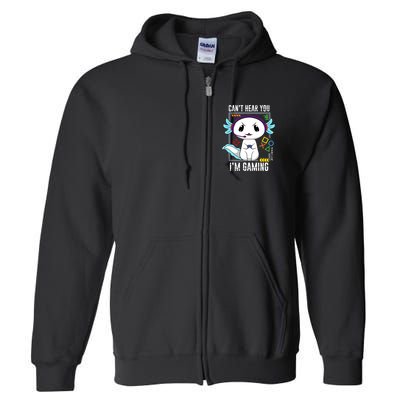 Axolotl Gaming Salamander As Gamer Full Zip Hoodie