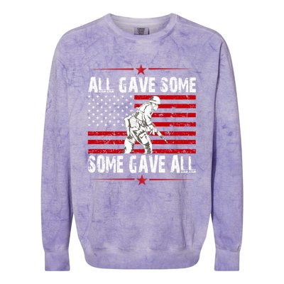 All Gave Some Gift Some Gave All Memorial Day Veterans Day Gift Colorblast Crewneck Sweatshirt