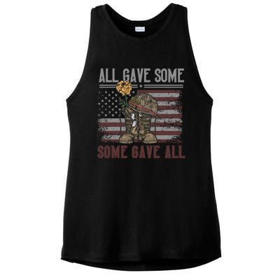 All Gave Some Some Gave Patriotic Patriiot Meaningful Gift Ladies PosiCharge Tri-Blend Wicking Tank