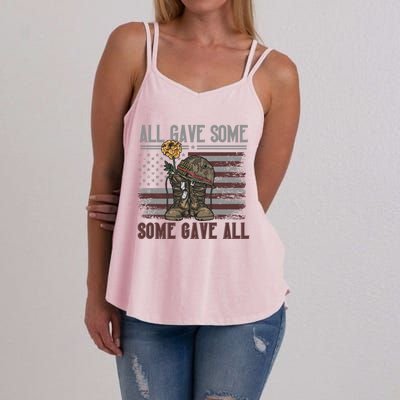 All Gave Some Some Gave Patriotic Patriiot Meaningful Gift Women's Strappy Tank