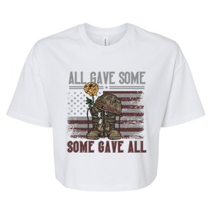 All Gave Some Some Gave Patriotic Patriiot Meaningful Gift Bella+Canvas Jersey Crop Tee