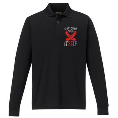 Aint Gonna Suck Itself 4th Of July Funny Sausage Patriotic Performance Long Sleeve Polo