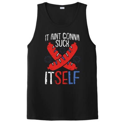 Aint Gonna Suck Itself 4th Of July Funny Sausage Patriotic PosiCharge Competitor Tank