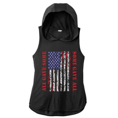 All Gave Some Some Gave All 4th Of July American Flag Retro Funny Gift Ladies PosiCharge Tri-Blend Wicking Draft Hoodie Tank