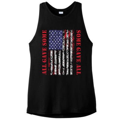 All Gave Some Some Gave All 4th Of July American Flag Retro Funny Gift Ladies PosiCharge Tri-Blend Wicking Tank