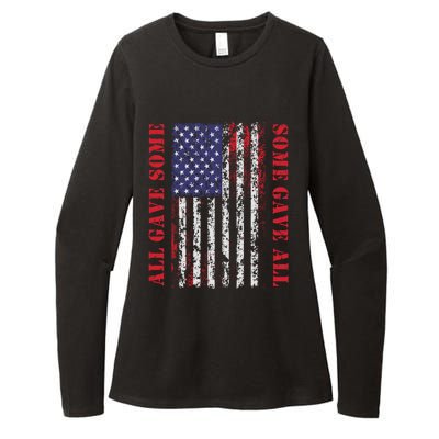 All Gave Some Some Gave All 4th Of July American Flag Retro Funny Gift Womens CVC Long Sleeve Shirt