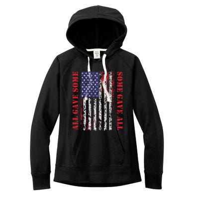 All Gave Some Some Gave All 4th Of July American Flag Retro Funny Gift Women's Fleece Hoodie