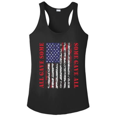 All Gave Some Some Gave All 4th Of July American Flag Retro Funny Gift Ladies PosiCharge Competitor Racerback Tank