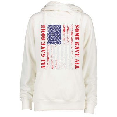 All Gave Some Some Gave All 4th Of July American Flag Retro Funny Gift Womens Funnel Neck Pullover Hood