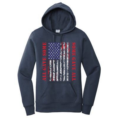 All Gave Some Some Gave All 4th Of July American Flag Retro Funny Gift Women's Pullover Hoodie