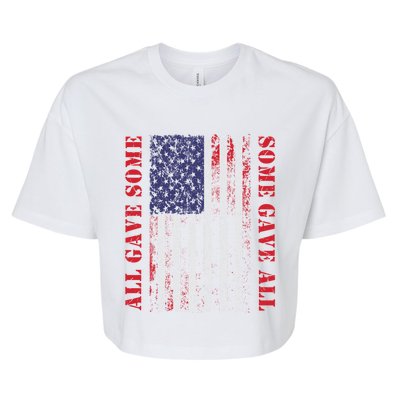 All Gave Some Some Gave All 4th Of July American Flag Retro Funny Gift Bella+Canvas Jersey Crop Tee