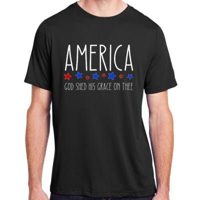 America God Shed His Grace On Thee 4th Of July Men Women Adult ChromaSoft Performance T-Shirt