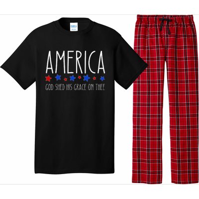 America God Shed His Grace On Thee 4th Of July Men Women Pajama Set