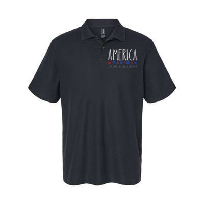 America God Shed His Grace On Thee 4th Of July Men Women Softstyle Adult Sport Polo