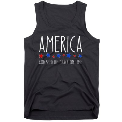 America God Shed His Grace On Thee 4th Of July Men Women Tank Top