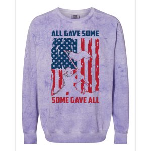 All Gave Some Some Gave All 4th Of July American Flag Hat Meaningful Gift Colorblast Crewneck Sweatshirt