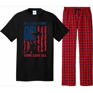 All Gave Some Some Gave All 4th Of July American Flag Hat Meaningful Gift Pajama Set