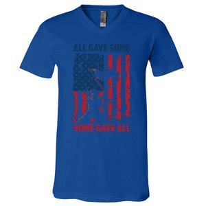 All Gave Some Some Gave All 4th Of July American Flag Hat Meaningful Gift V-Neck T-Shirt