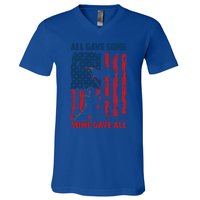 All Gave Some Some Gave All 4th Of July American Flag Hat Meaningful Gift V-Neck T-Shirt