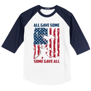 All Gave Some Some Gave All 4th Of July American Flag Hat Meaningful Gift Baseball Sleeve Shirt