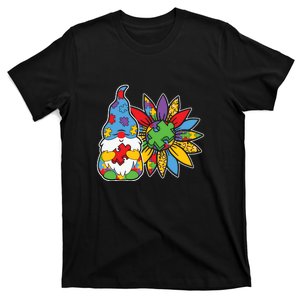 Autism Gnome Sunflower Autism Awareness Day Gift T-Shirt