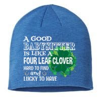 A Good Sitter Is Like A Four Leaf Clover St Patricks Day Gift Sustainable Beanie