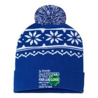 A Good Sitter Is Like A Four Leaf Clover St Patricks Day Gift USA-Made Snowflake Beanie