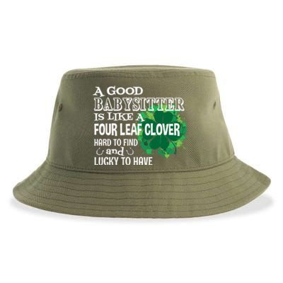 A Good Sitter Is Like A Four Leaf Clover St Patricks Day Gift Sustainable Bucket Hat