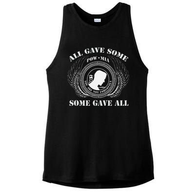 All Gave Some Pow Mia You Are Not Forgotten Some Gave All Ladies PosiCharge Tri-Blend Wicking Tank