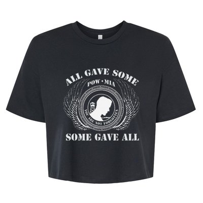 All Gave Some Pow Mia You Are Not Forgotten Some Gave All Bella+Canvas Jersey Crop Tee