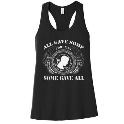 All Gave Some Pow Mia You Are Not Forgotten Some Gave All Women's Racerback Tank