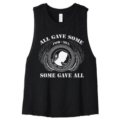 All Gave Some Pow Mia You Are Not Forgotten Some Gave All Women's Racerback Cropped Tank