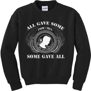 All Gave Some Pow Mia You Are Not Forgotten Some Gave All Kids Sweatshirt