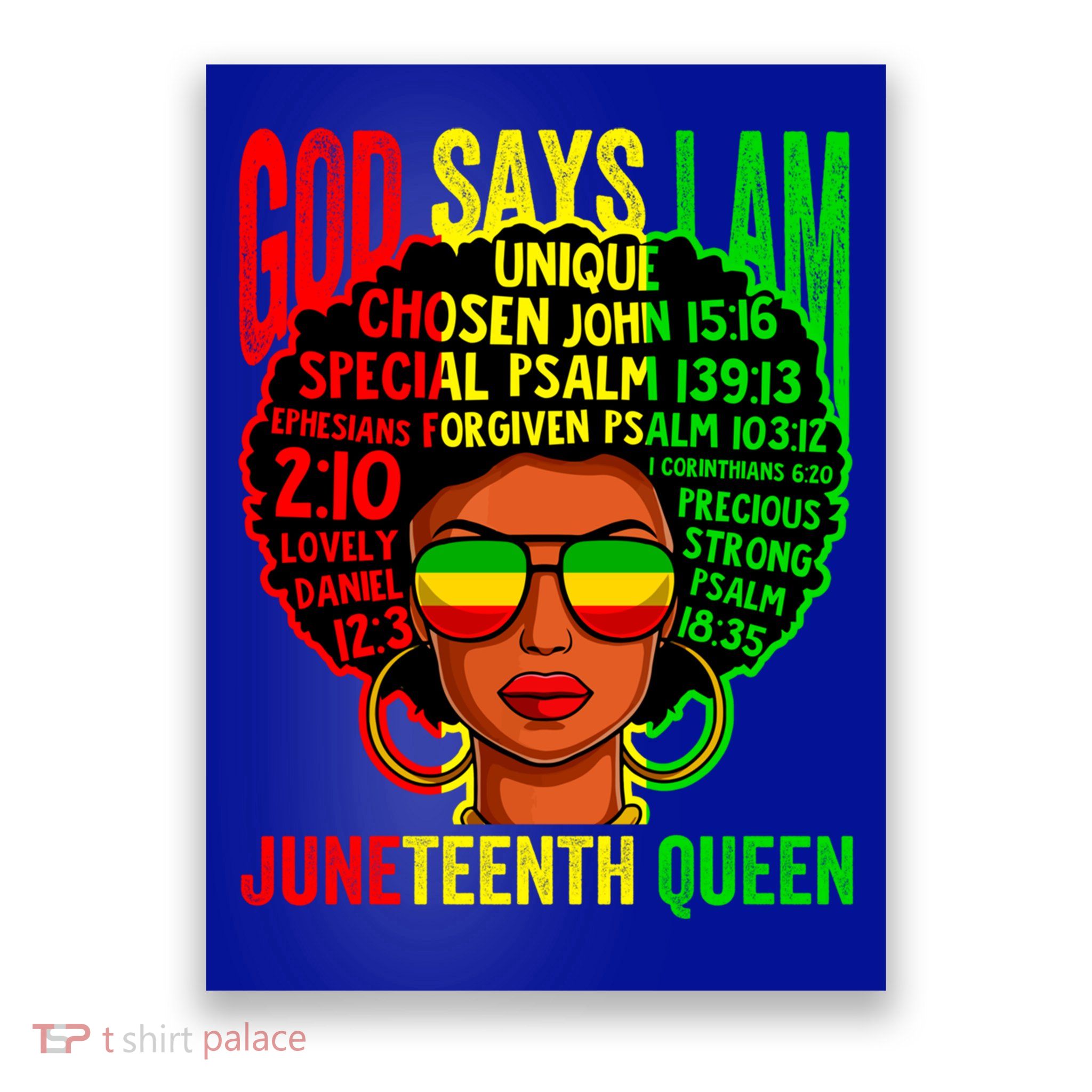 African God Says I Am Juneteenth Queen Black History Gift Poster