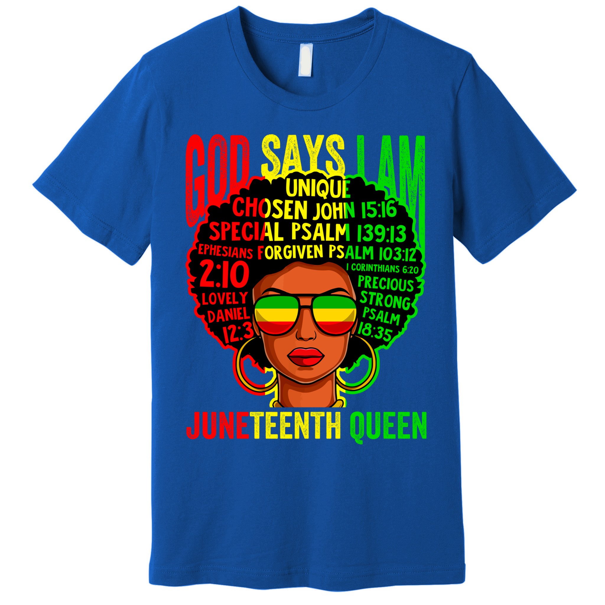 African God Says I Am Juneteenth Queen Black History Gift Premium T-Shirt