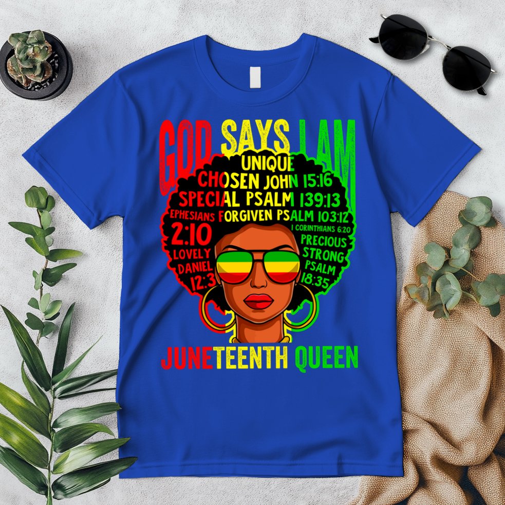 African God Says I Am Juneteenth Queen Black History Gift Premium T-Shirt